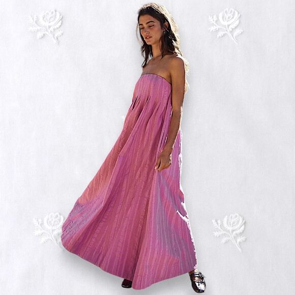 Free People Dresses & Skirts - NWT Free People All For Sun Mauve Orchid Billowy Ethereal Bohemian Maxi Dress S